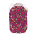 Purple Native Dream Catcher Print Mesh Laundry Hamper