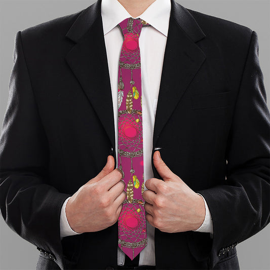 Purple Native Dream Catcher Print Necktie