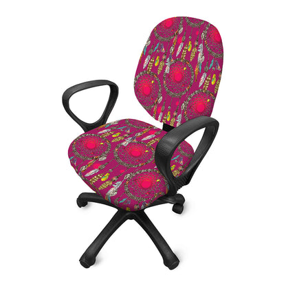 Purple Native Dream Catcher Print Office Chair Cover