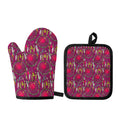 Purple Native Dream Catcher Print Oven Mitt And Pot Holder Set