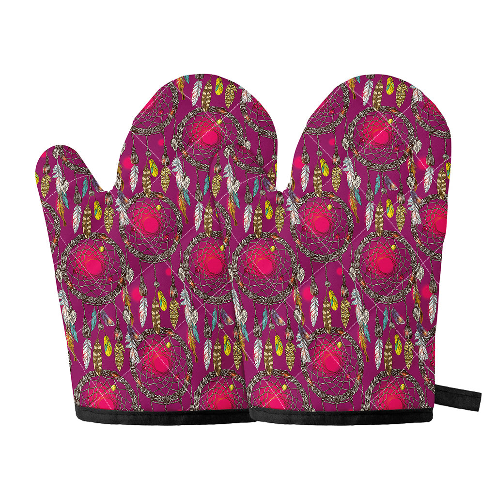 Purple Native Dream Catcher Print Oven Mitts