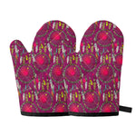 Purple Native Dream Catcher Print Oven Mitts