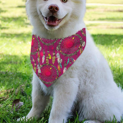 Purple Native Dream Catcher Print Over The Collar Dog Bandana