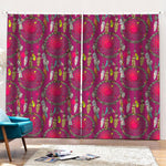 Purple Native Dream Catcher Print Pencil Pleat Curtains