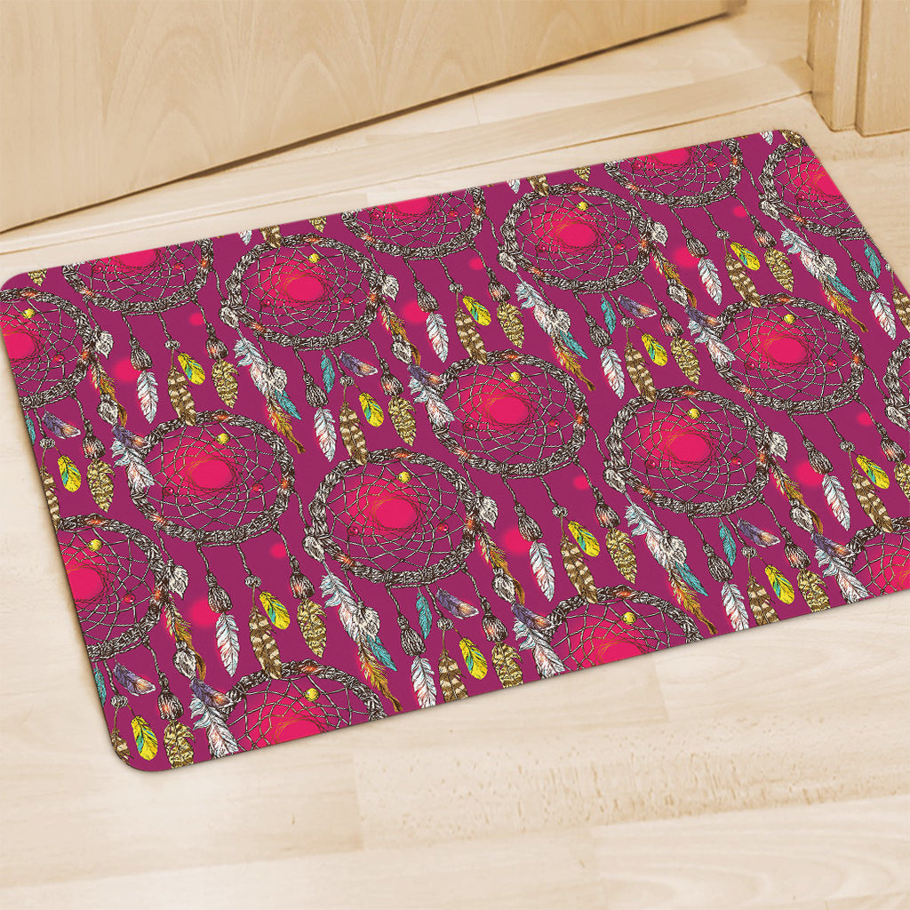 Purple Native Dream Catcher Print Polyester Doormat