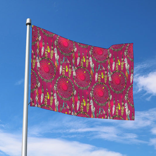 Purple Native Dream Catcher Print Polyester Flag