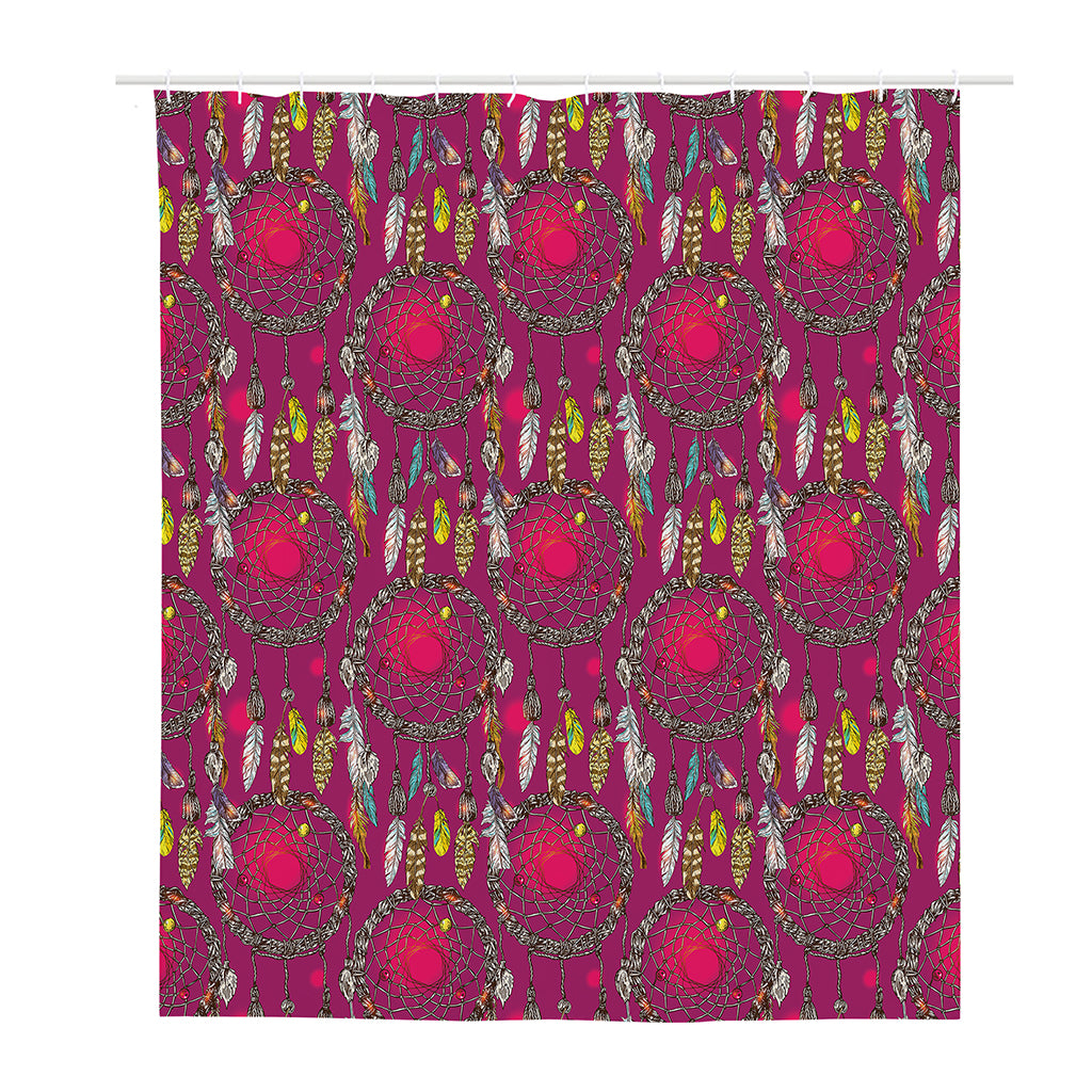Purple Native Dream Catcher Print Polyester Shower Curtain