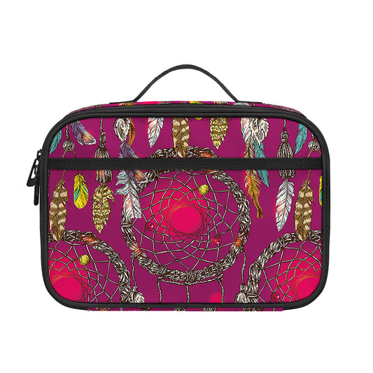Purple Native Dream Catcher Print Portable Lunch Bag