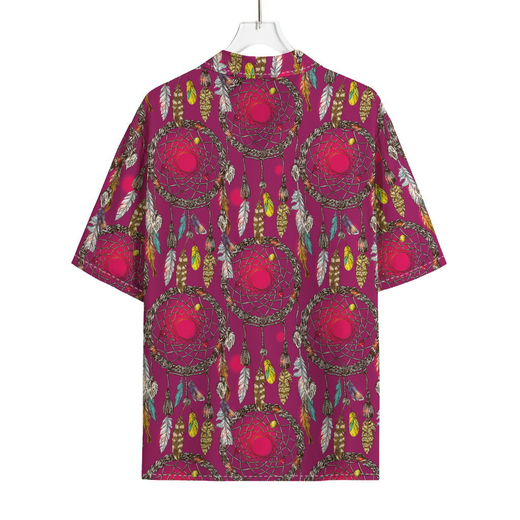 Purple Native Dream Catcher Print Rayon Hawaiian Shirt
