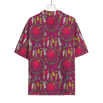 Purple Native Dream Catcher Print Rayon Hawaiian Shirt