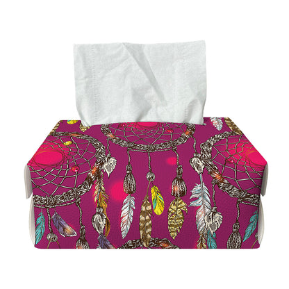 Purple Native Dream Catcher Print Rectangle Tissue Box Cover