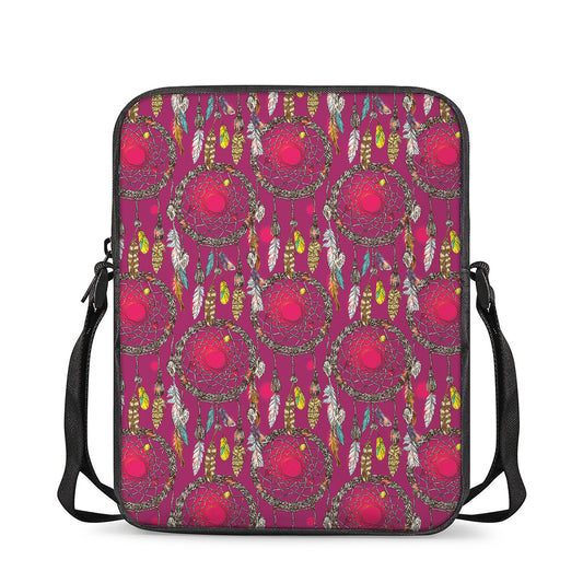 Purple Native Dream Catcher Print Rectangular Crossbody Bag