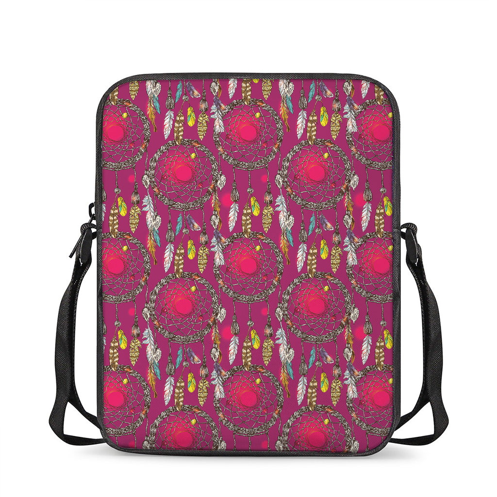 Purple Native Dream Catcher Print Rectangular Crossbody Bag