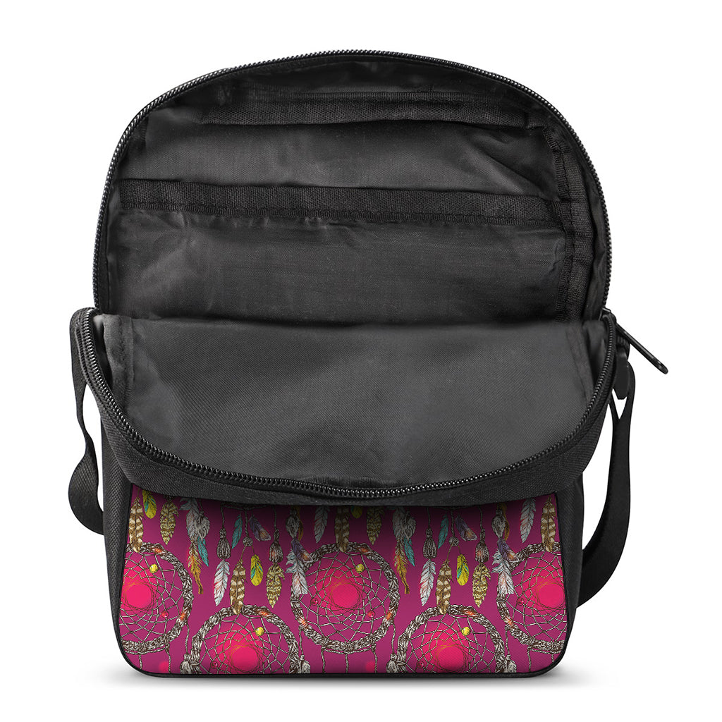 Purple Native Dream Catcher Print Rectangular Crossbody Bag