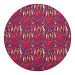 Purple Native Dream Catcher Print Round Blanket