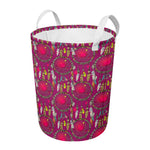 Purple Native Dream Catcher Print Round Laundry Basket
