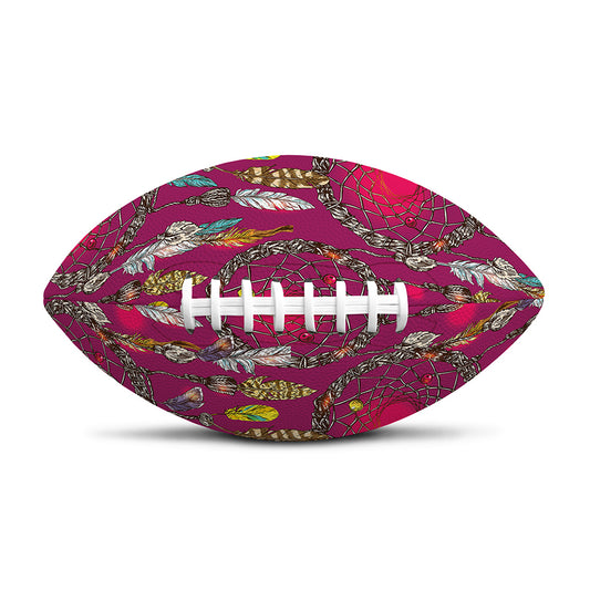 Purple Native Dream Catcher Print Rugby Ball