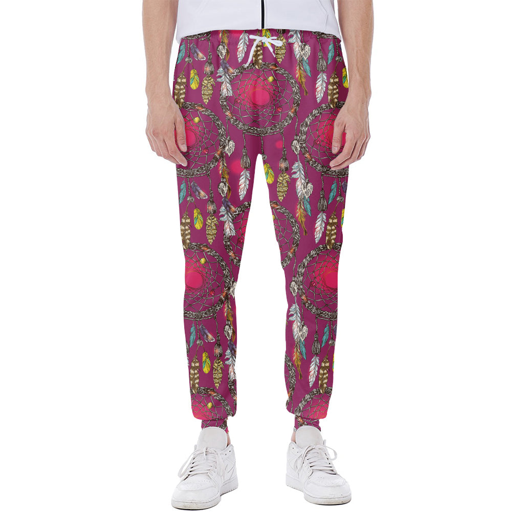 Purple Native Dream Catcher Print Scuba Joggers