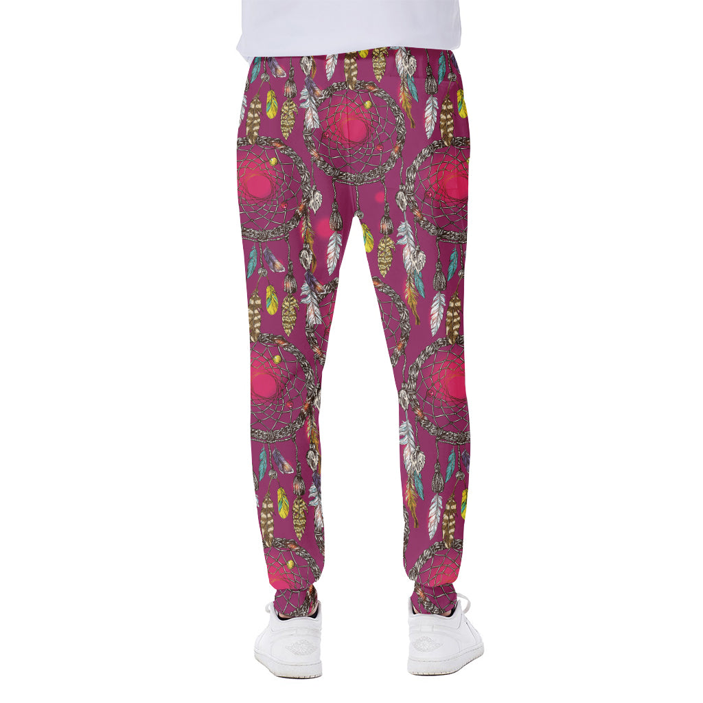 Purple Native Dream Catcher Print Scuba Joggers