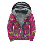 Purple Native Dream Catcher Print Sherpa Lined Zip Up Hoodie