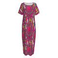 Purple Native Dream Catcher Print Short Sleeve Long Nightdress