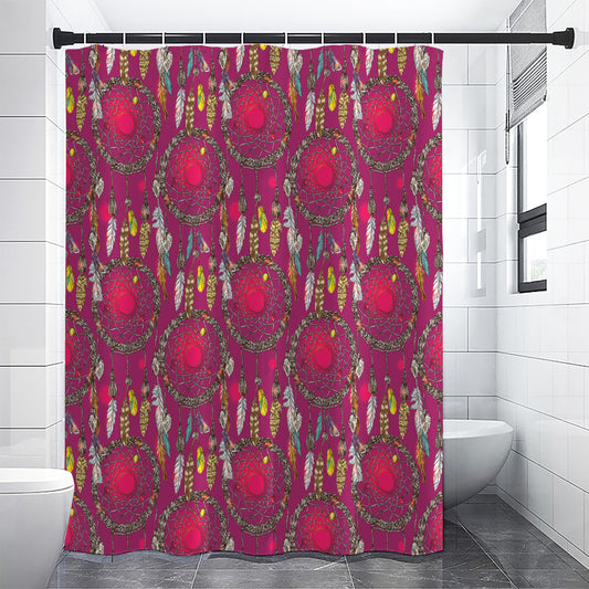 Purple Native Dream Catcher Print Shower Curtain