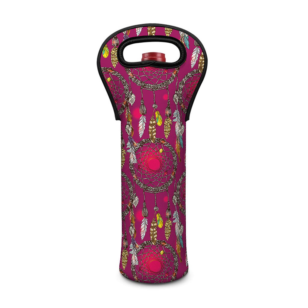 Purple Native Dream Catcher Print Single Neoprene Wine Tote