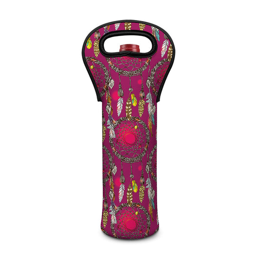 Purple Native Dream Catcher Print Single Neoprene Wine Tote