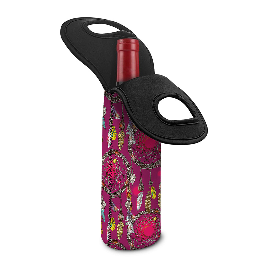 Purple Native Dream Catcher Print Single Neoprene Wine Tote