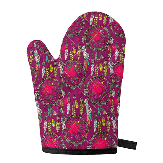 Purple Native Dream Catcher Print Single Oven Mitt