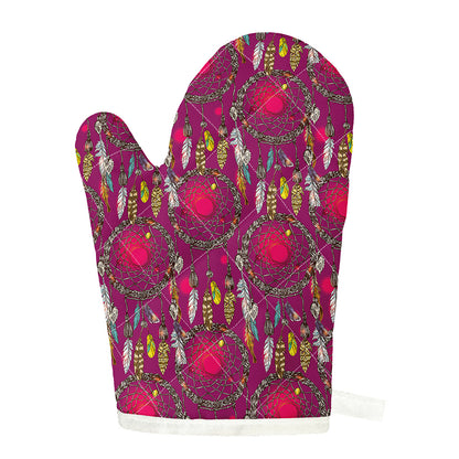 Purple Native Dream Catcher Print Single Oven Mitt
