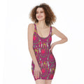 Purple Native Dream Catcher Print Sleeveless Bodycon Dress
