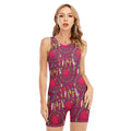 Purple Native Dream Catcher Print Sleeveless One Piece Swimsuit