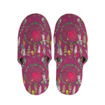 Purple Native Dream Catcher Print Slippers