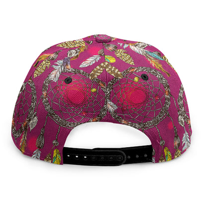 Purple Native Dream Catcher Print Snapback Cap