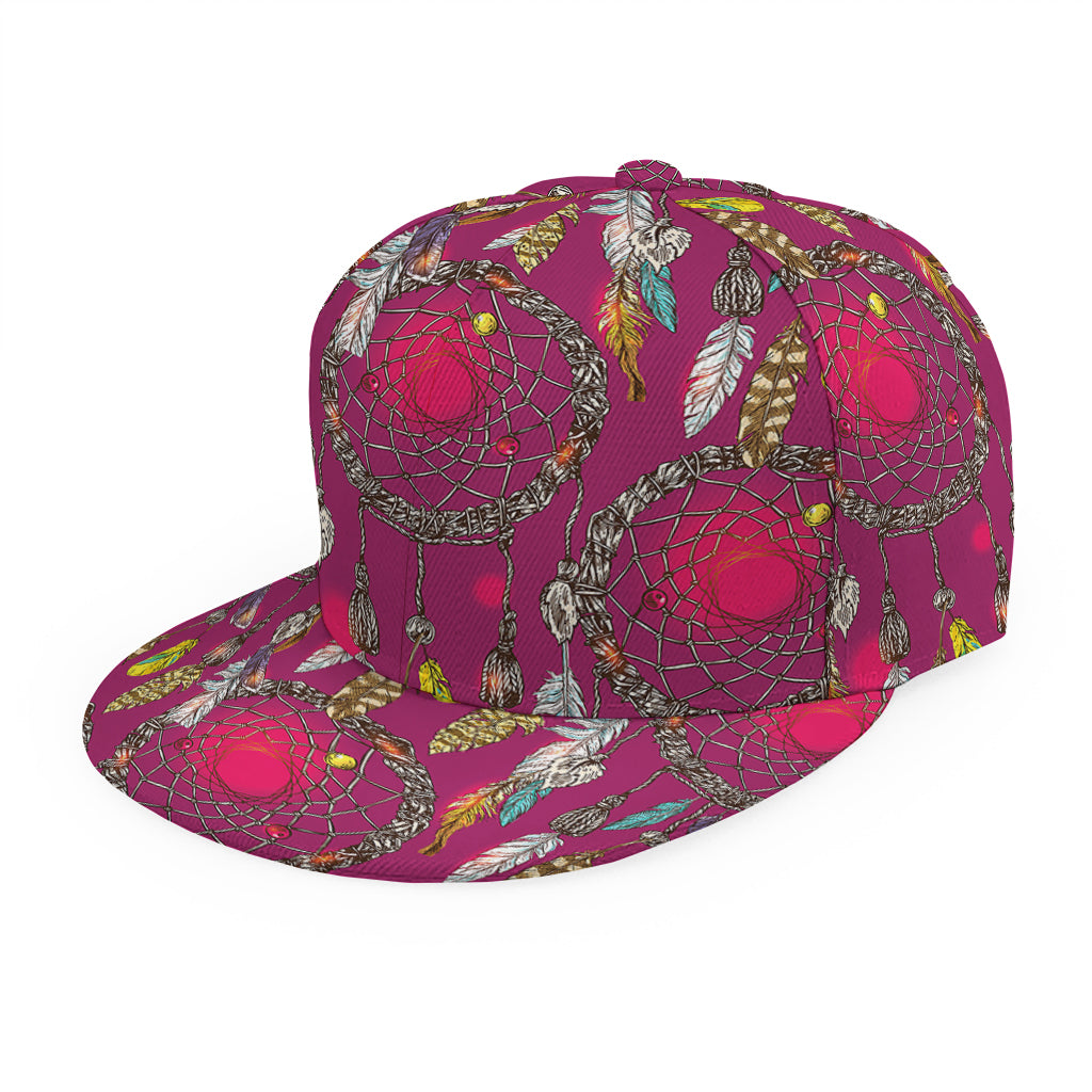 Purple Native Dream Catcher Print Snapback Cap