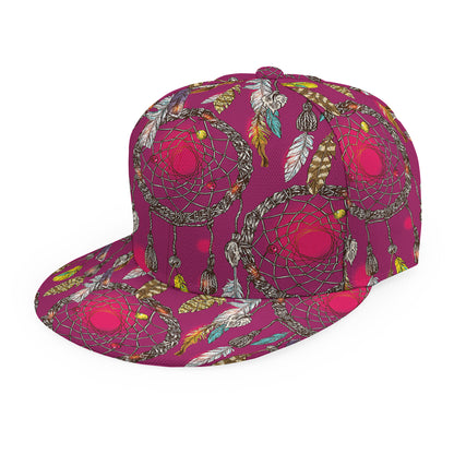Purple Native Dream Catcher Print Snapback Cap