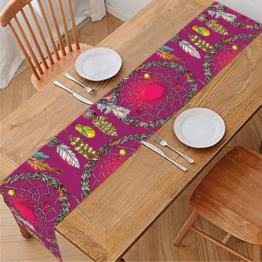 Purple Native Dream Catcher Print Table Runner