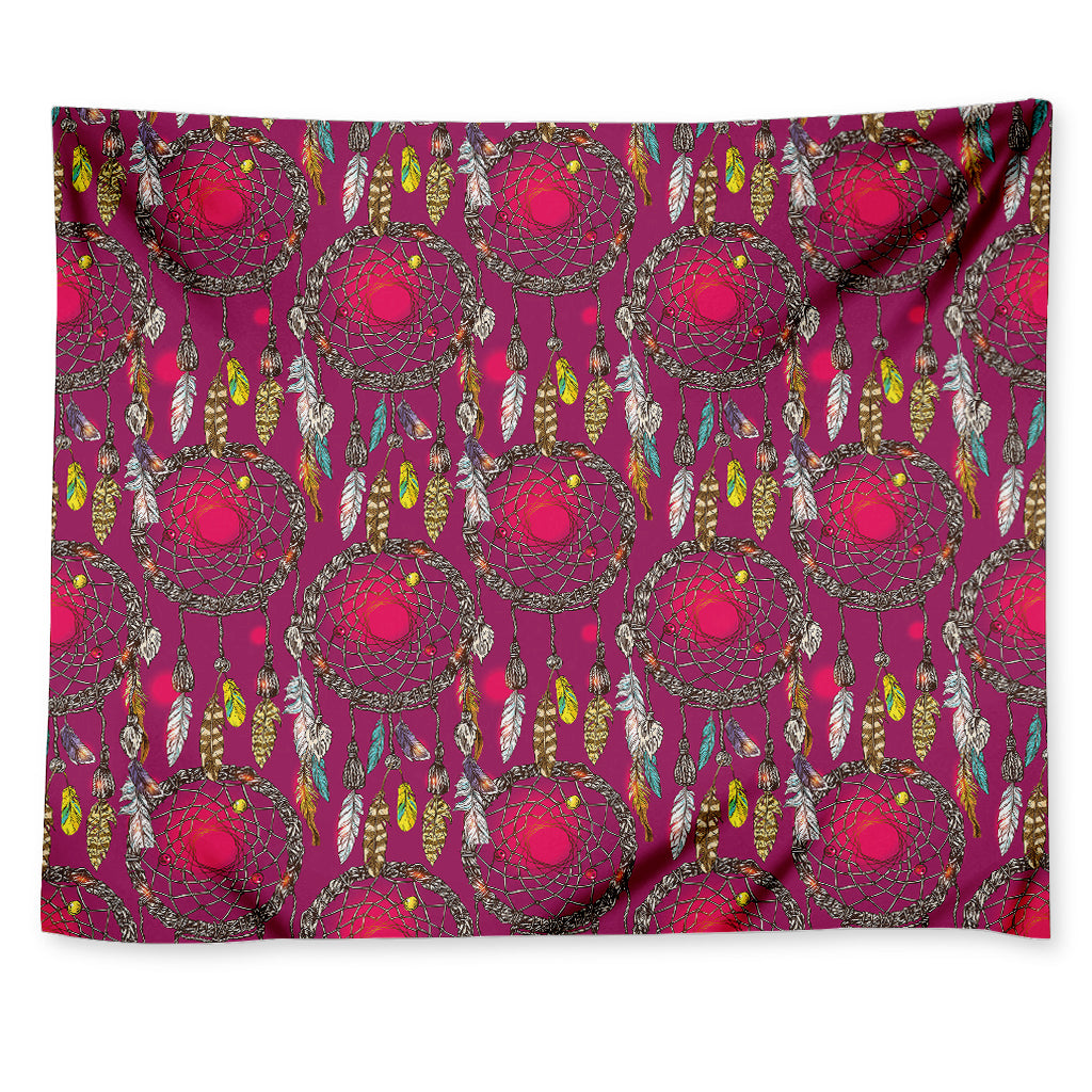 Purple Native Dream Catcher Print Tapestry