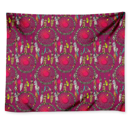 Purple Native Dream Catcher Print Tapestry