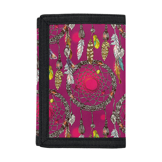 Purple Native Dream Catcher Print Trifold Wallet
