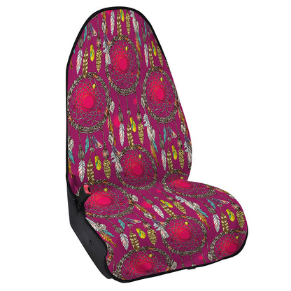 Purple Native Dream Catcher Print Waterproof Car Seat Cover