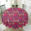 Purple Native Dream Catcher Print Waterproof Round Tablecloth