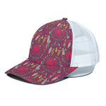Purple Native Dream Catcher Print White Mesh Trucker Cap