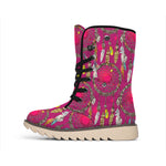 Purple Native Dream Catcher Print Winter Boots