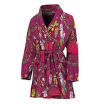 Purple Native Dream Catcher Print Women's Bathrobe