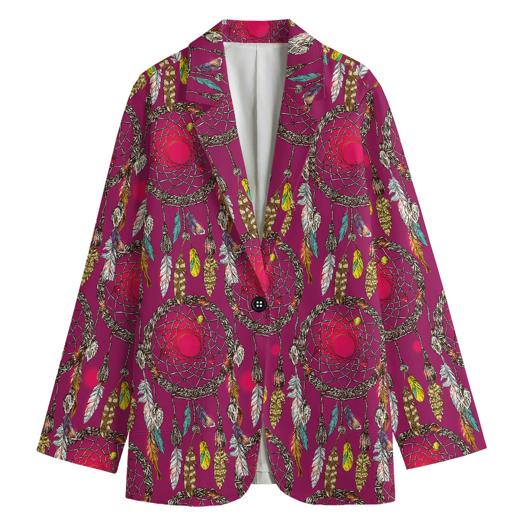 Purple Native Dream Catcher Print Women's Blazer
