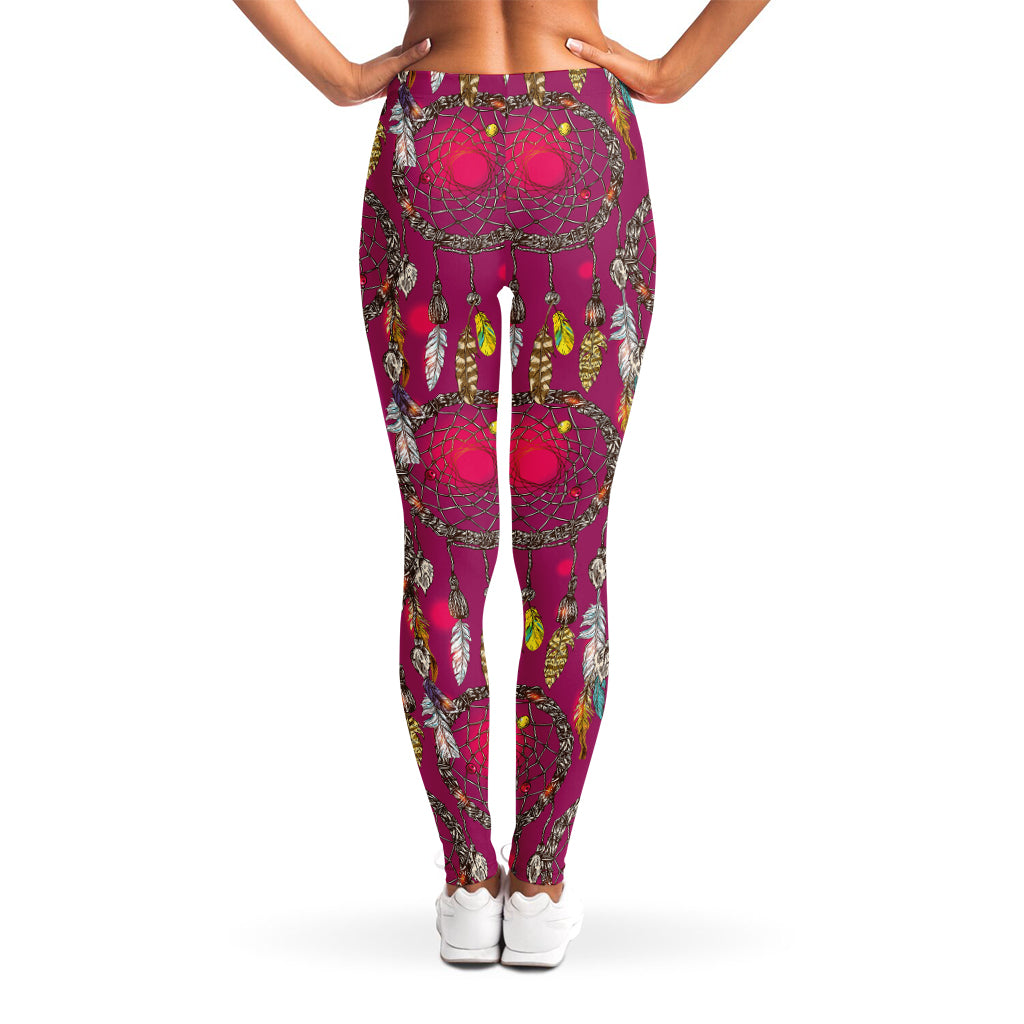 Purple Native Dream Catcher Print Women's Leggings