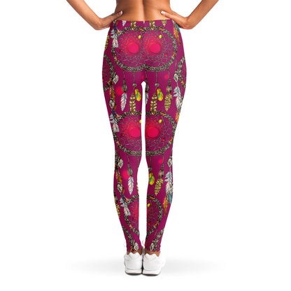 Purple Native Dream Catcher Print Women's Leggings