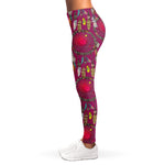 Purple Native Dream Catcher Print Women's Leggings